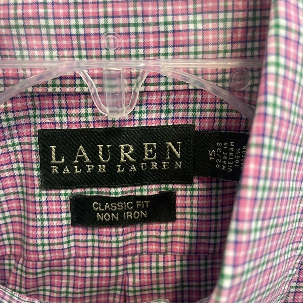 Lauren Ralph Lauren Plaid Button Down Mens Long Sleeve Shirt Multicolor SMALL 15